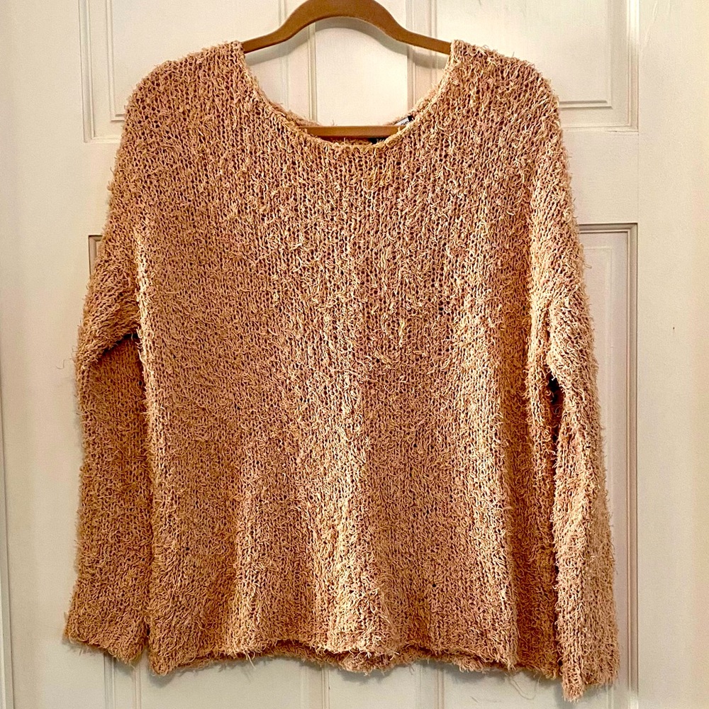 Pale peach eyelash sweater from Vince